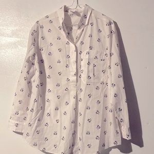 Baby On Board Button Down Long Sleeves Women Shirt Size 14